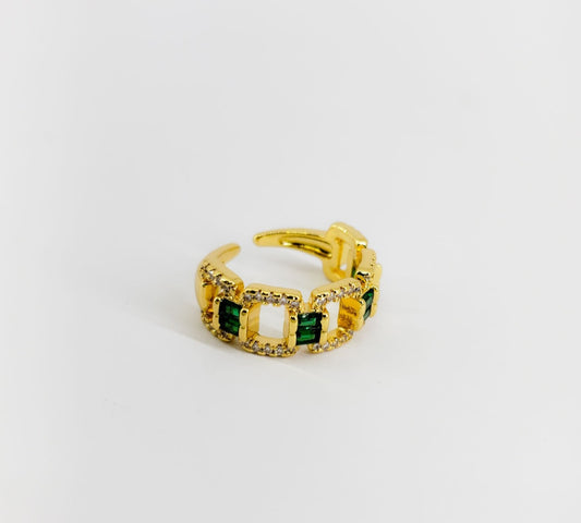 Anillo cadena verde