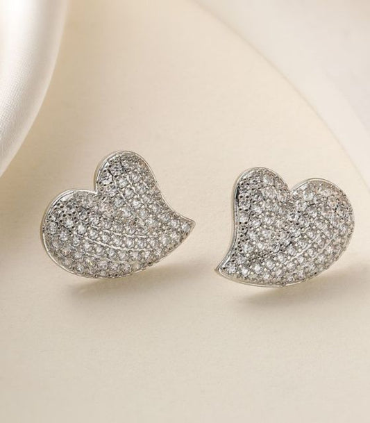 Aretes corazón con zirconias