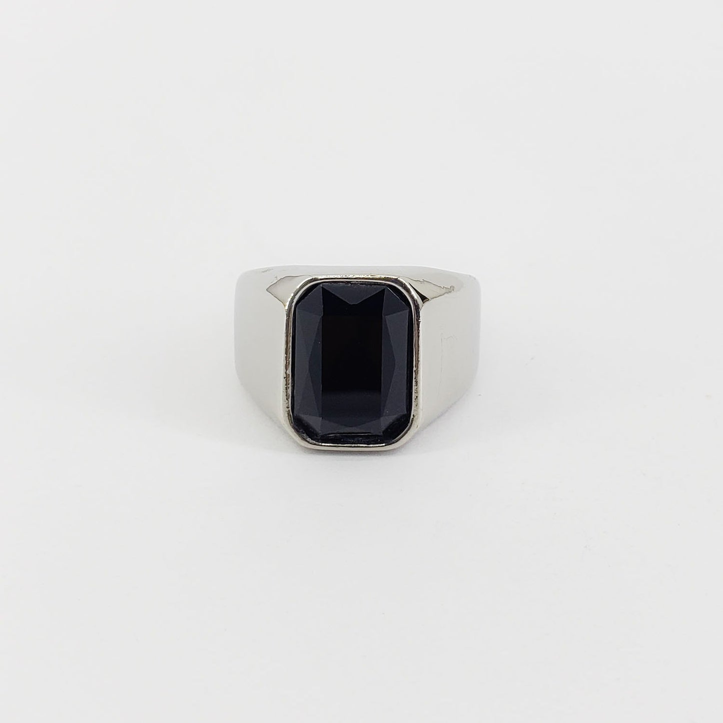 Anillo para hombre, piedra negra