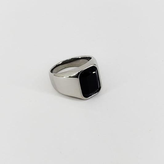 Anillo para hombre, piedra negra